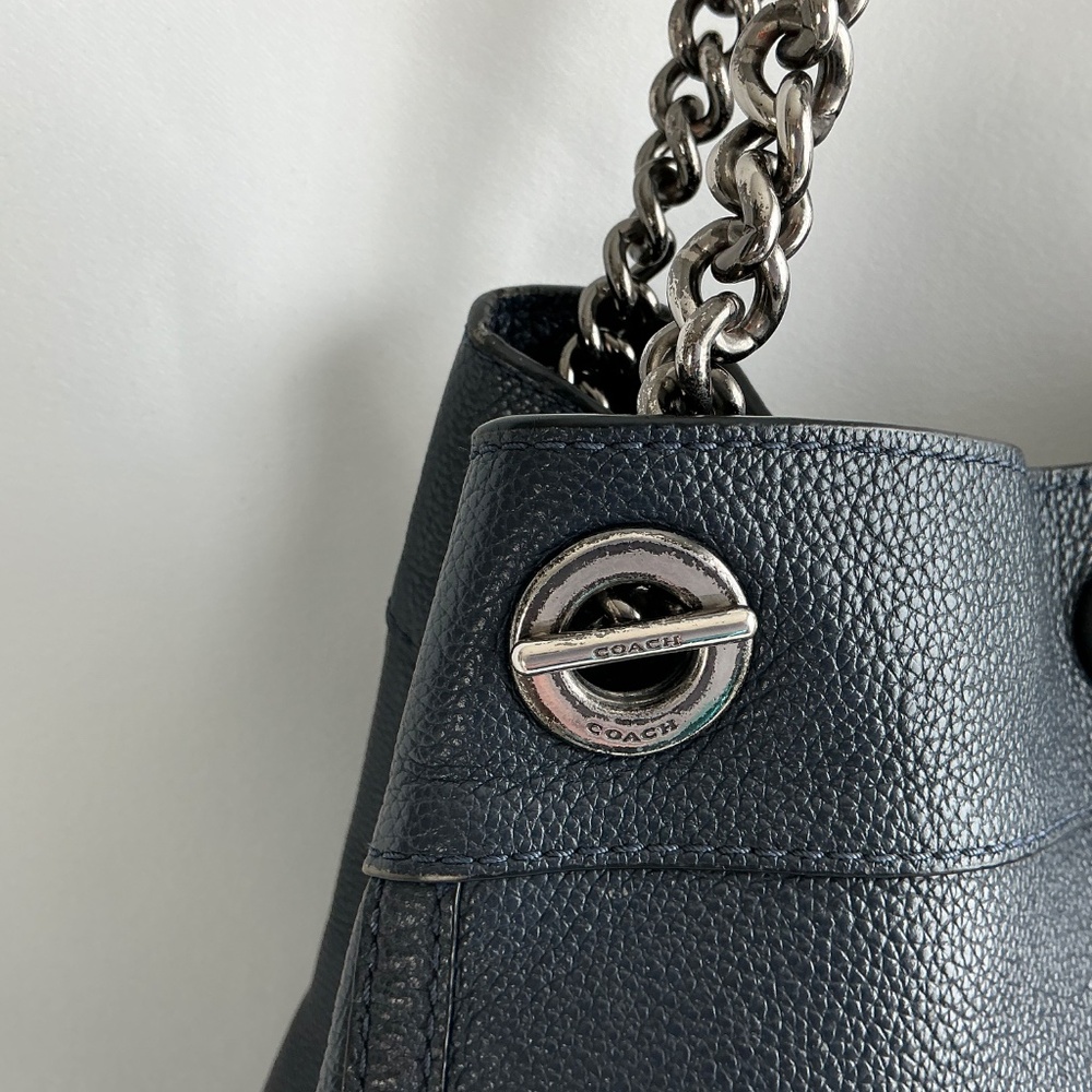 COACH Navy Blue Leather Bag - Picture 4 of 16